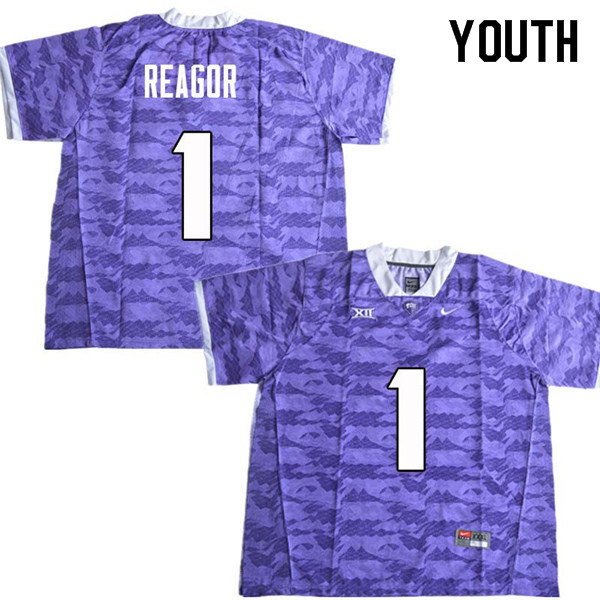 Youth #1 Jalen Reagor TCU Horned Frogs College Football Jerseys Sale-Purple